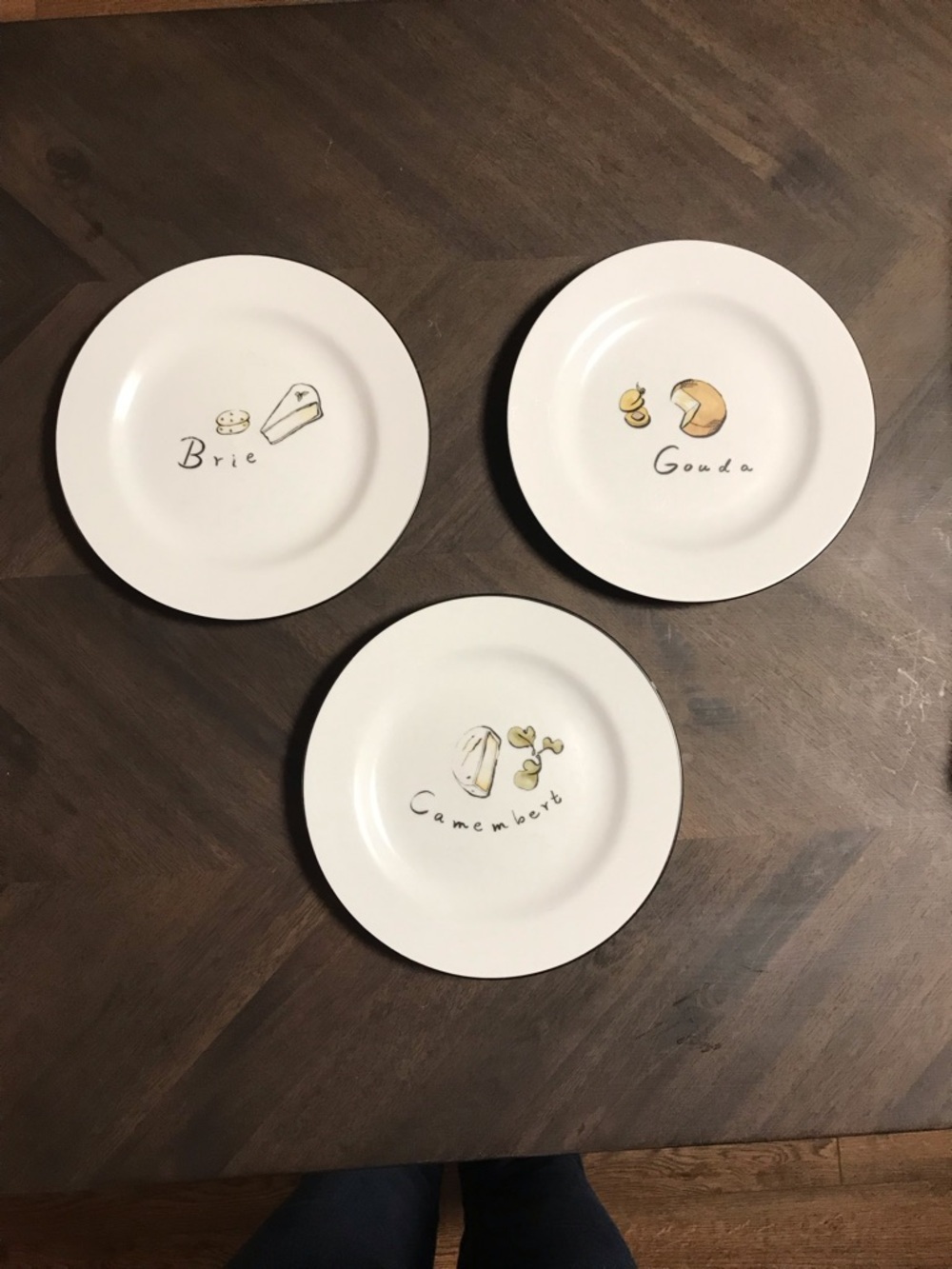 Pottery Barn Cheese Appetizer Plates- Set of 3